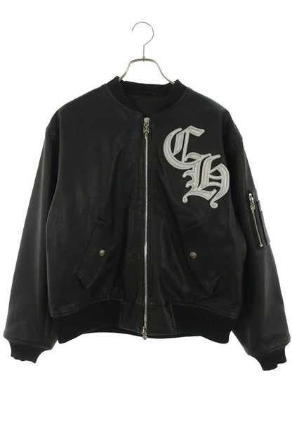 Chrome Hearts ON TARGET CH Logo Patch Leather Bomber Size S