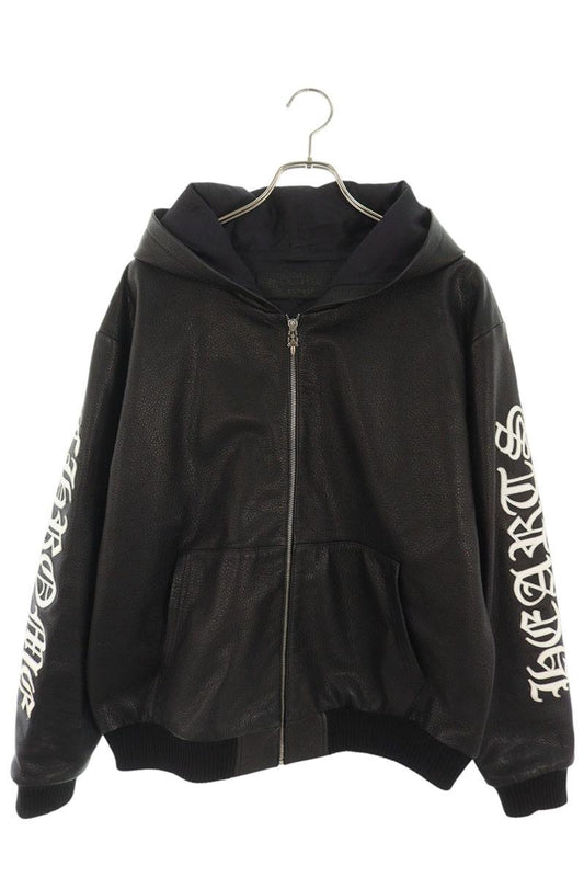Chrome Hearts Leather Logo Patch Dagger Zip Jacket Size M
