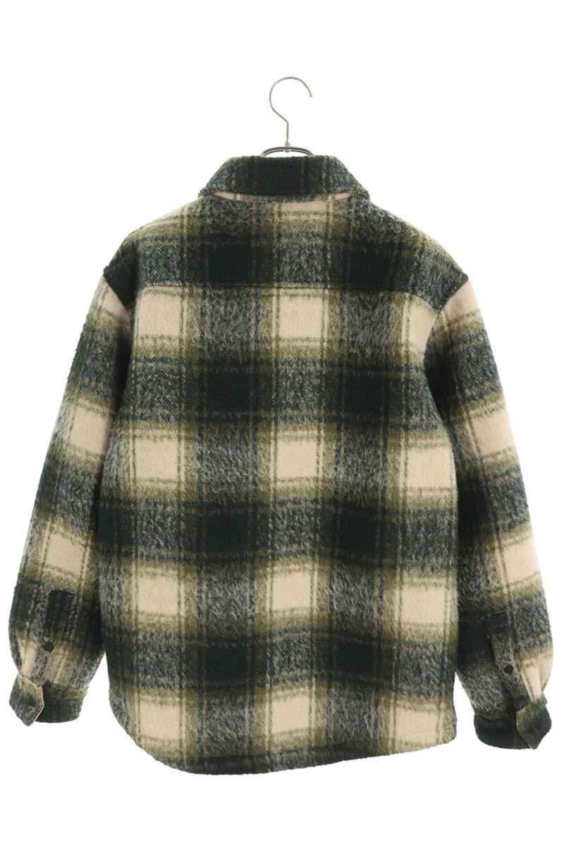 KITH 21AW Check Fleece Jacket Green/White Size M