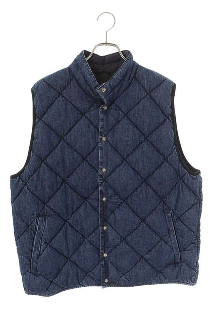 Chrome Hearts TEENAGE KICKS Denim Quilted Down Vest Size XL