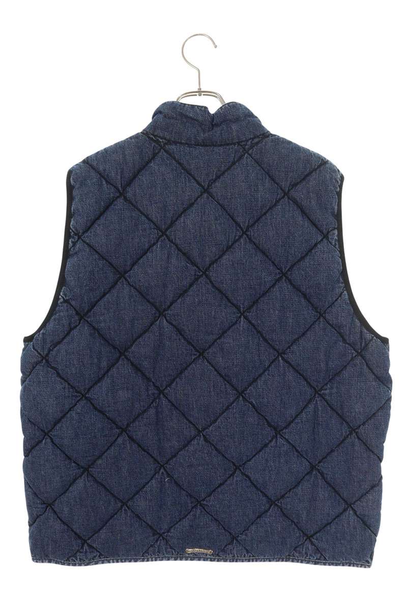 Chrome Hearts TEENAGE KICKS Denim Quilted Down Vest Size XL