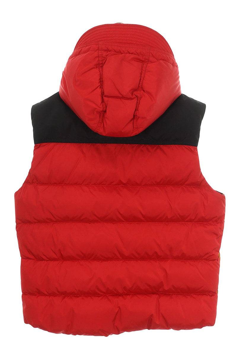 Moncler Hooded Down Vest Red x Black Size 2