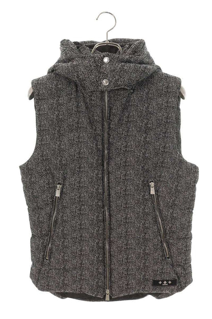 TATRAS Zip-Up Down Vest Removable Hood Gray Size L