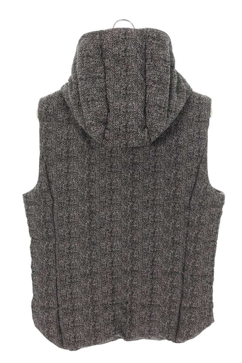 TATRAS Zip-Up Down Vest Removable Hood Gray Size L
