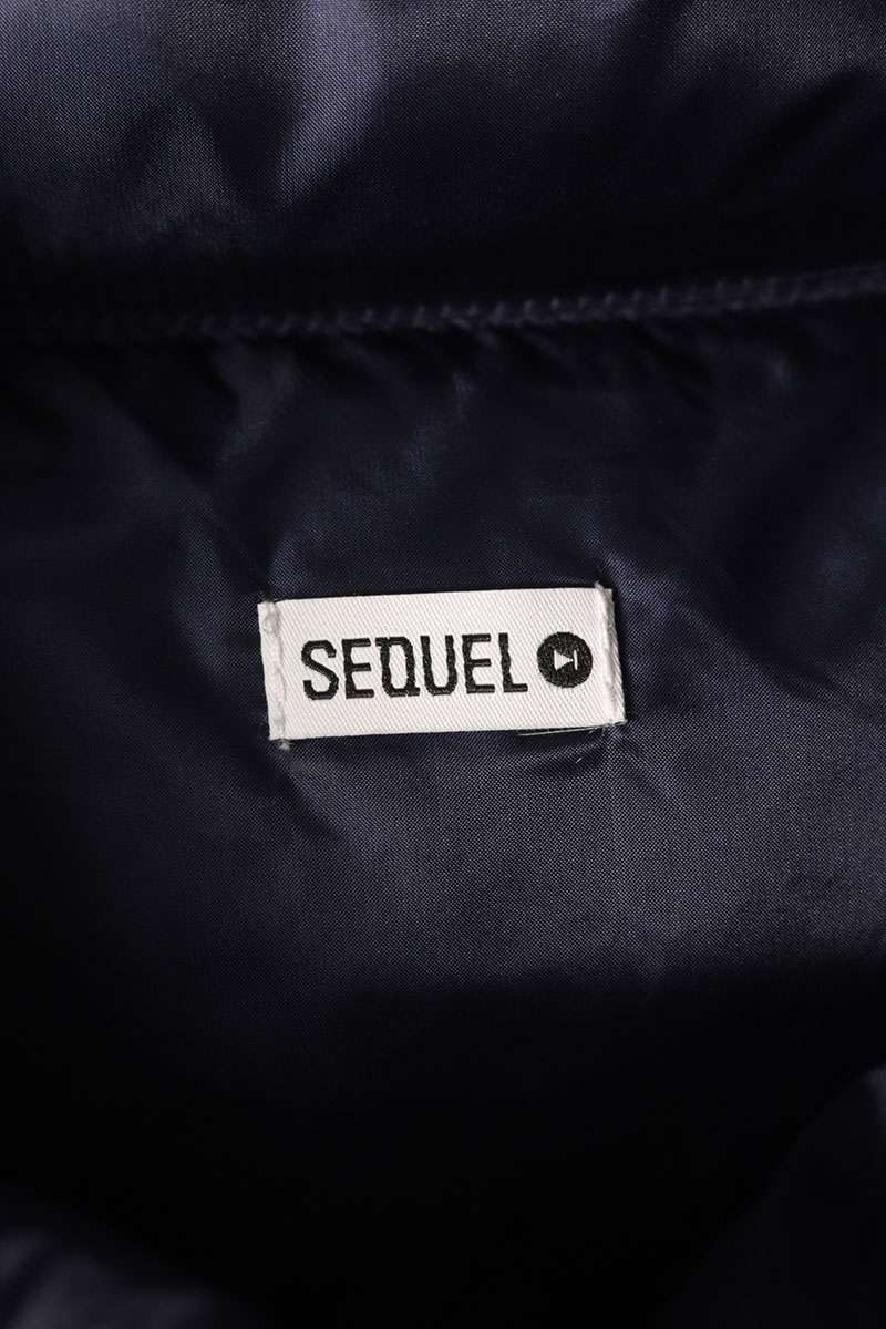 SEQUEL 25AW Logo Embroidered Down Vest Blue Size L