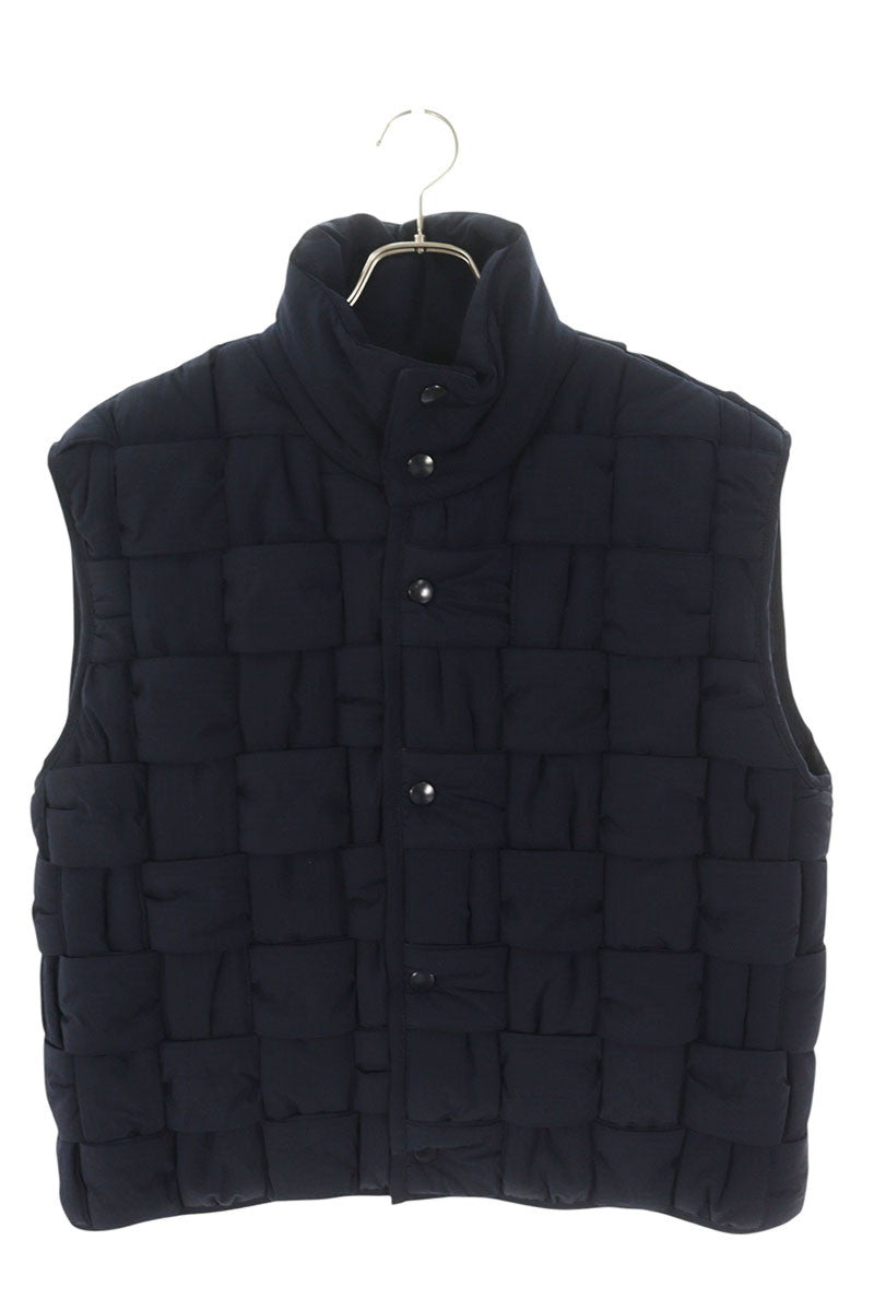 BOTTEGA VENETA Tech Nylon Intrecciato Down Vest Blue Size S