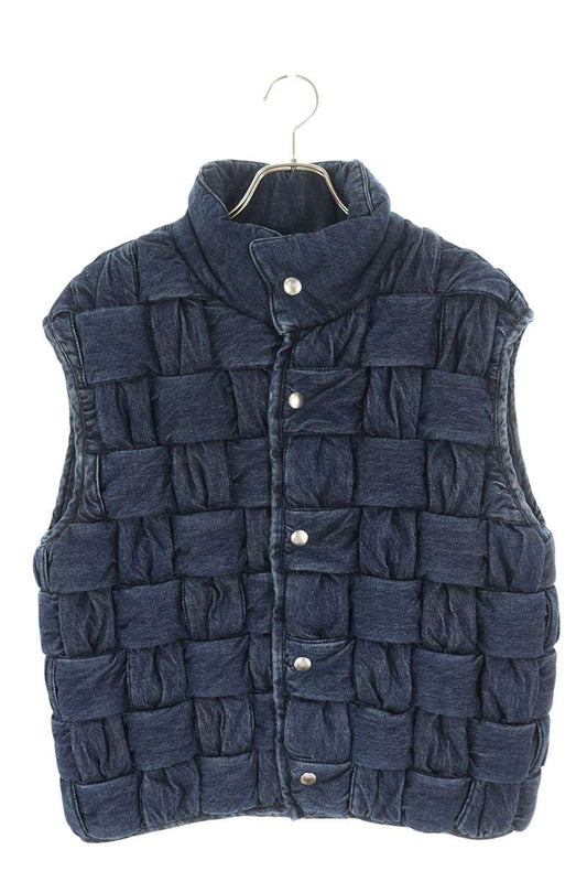 BOTTEGA VENETA Intrecciato Denim Down Vest Blue Size S