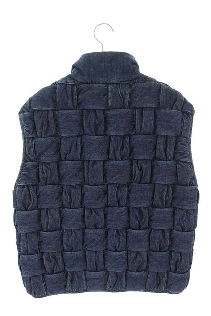 BOTTEGA VENETA Intrecciato Denim Down Vest Blue Size S