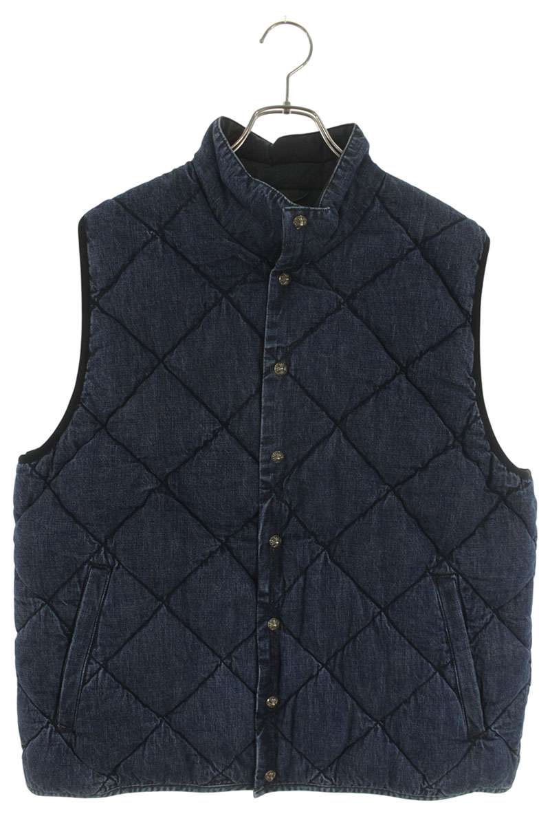 Chrome Hearts TEENAGE KICKS Denim Quilted Down Vest Size L