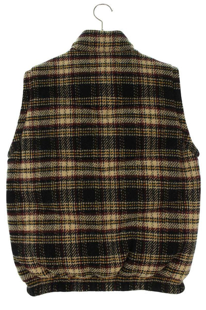 MONCLER MARKAM Wool Check Down Vest Beige Size S