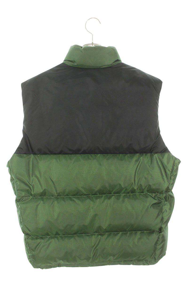 GUCCI Logo Patch Sherry Line Down Vest Green Black Size S