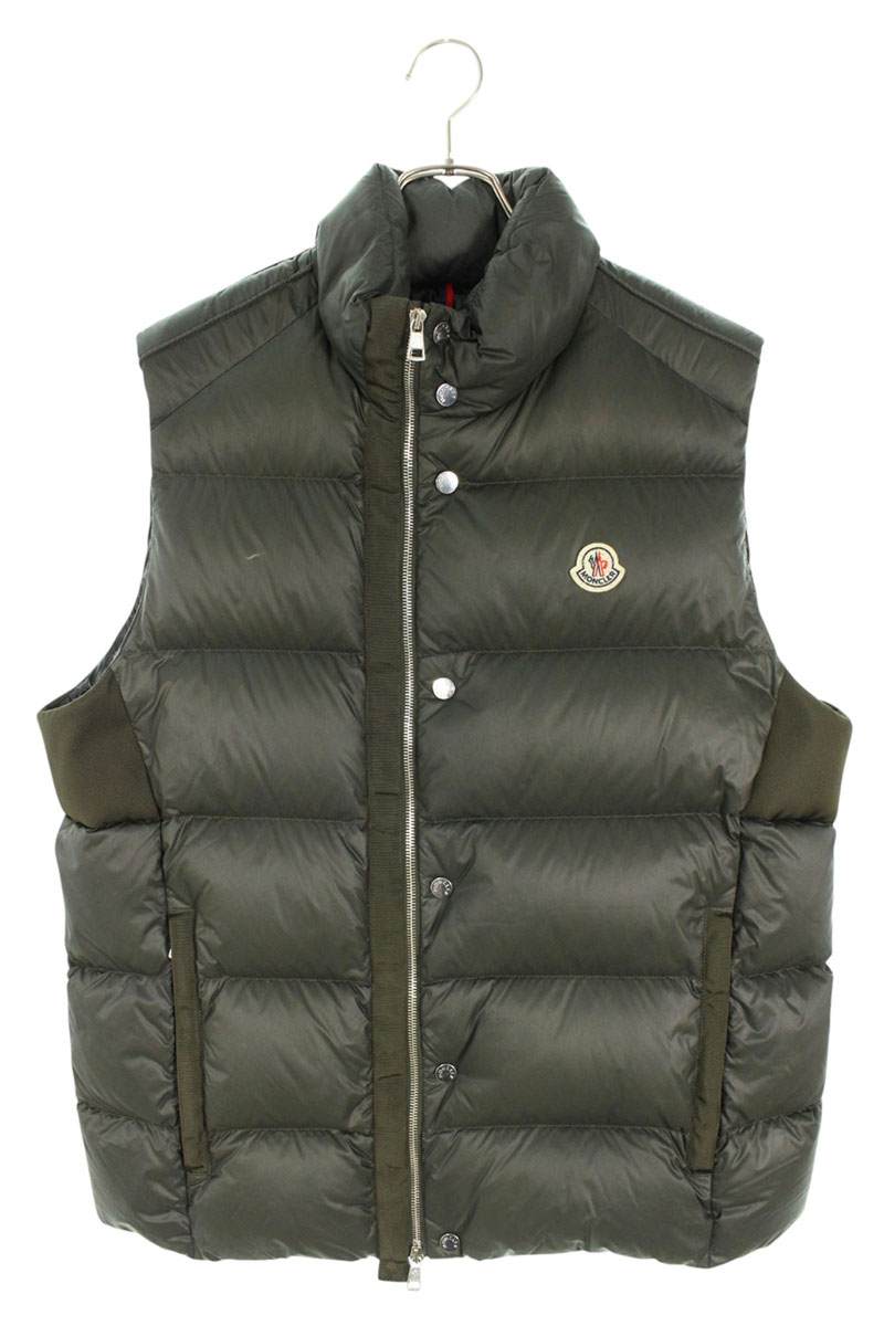 Moncler Logo Patchwork Down Vest Green Size 3