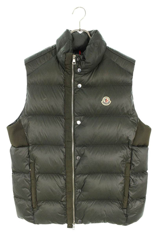 Moncler Logo Patchwork Down Vest Green Size 3