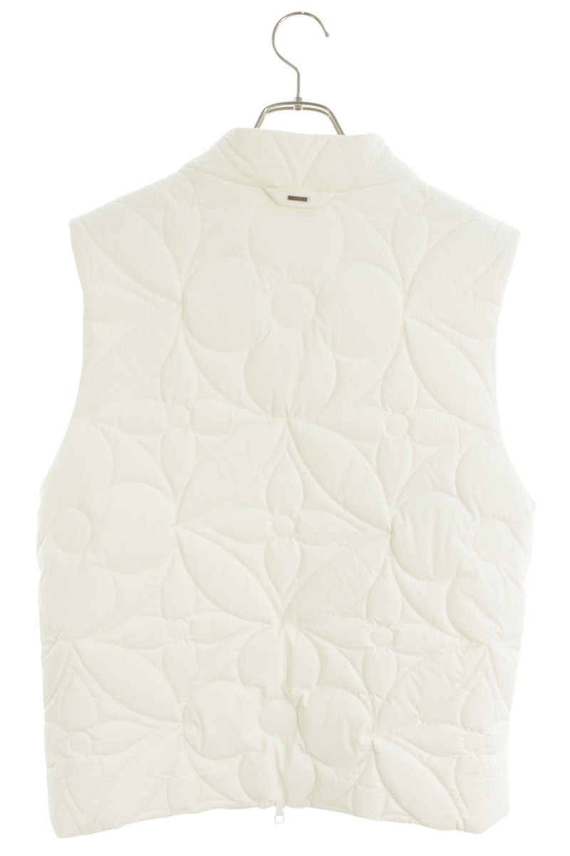 LOUISVUITTON Monogram Quilted Down Vest White Size M