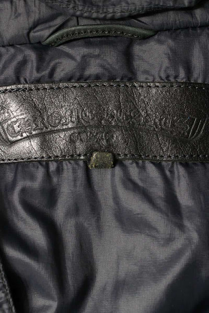 Chrome Hearts Dagger Zip Nylon Down Vest Navy Size S