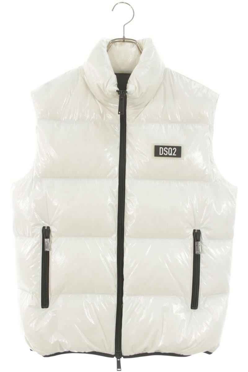 DSQUARED2 23AW Logo Patch Nylon Down Vest White Size S