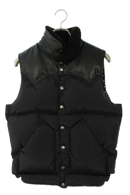 Wacko Maria x ROCKY MOUNTAIN Leather Down Vest Black Size 38