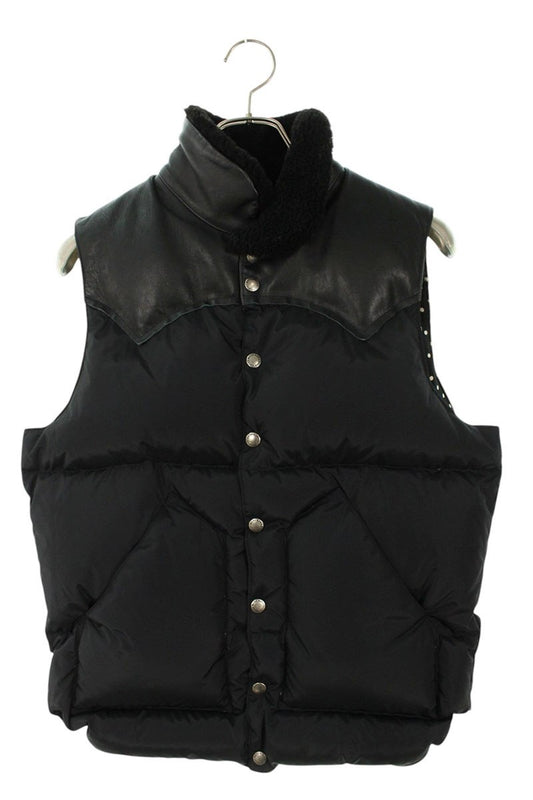 Wacko Maria x ROCKY MOUNTAIN Leather Down Vest Black Size 38
