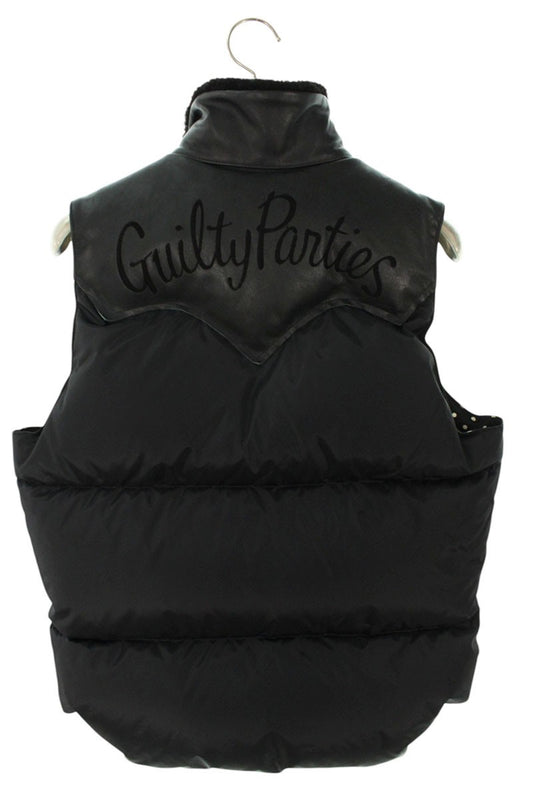 Wacko Maria x ROCKY MOUNTAIN Leather Down Vest Black Size 38