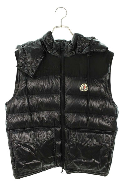 MONCLER GENICHI GILET Hooded Down Vest Black Size L