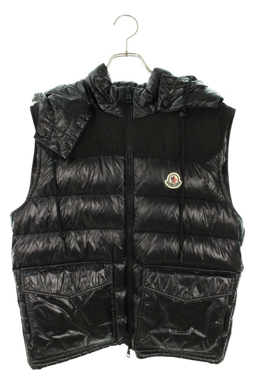 MONCLER GENICHI GILET Hooded Down Vest Black Size L
