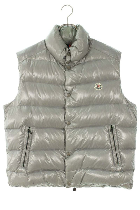 Moncler Logo Patchwork Down Vest Gray Size 5