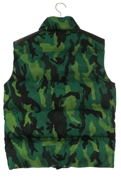 Prada Logo Camo Down Vest Green Size 46