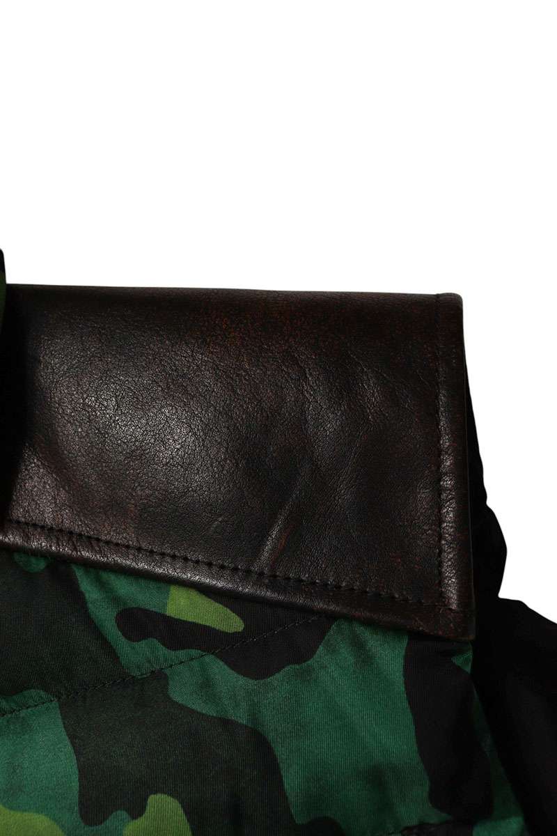 Prada Logo Camo Down Vest Green Size 46