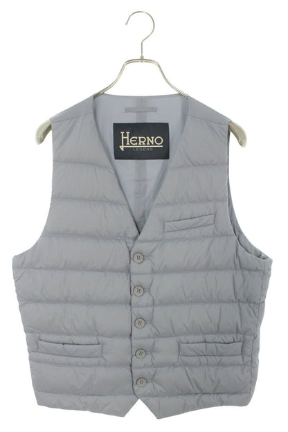 HERNO Nylon Down Vest Gray Size XL