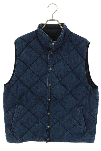 Chrome Hearts TEENAGE KICKS Denim Quilted Vest Indigo Size L