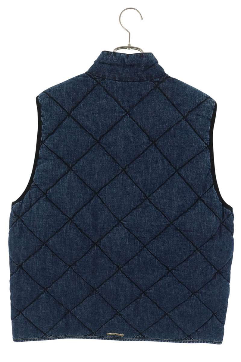 Chrome Hearts TEENAGE KICKS Denim Quilted Vest Indigo Size L