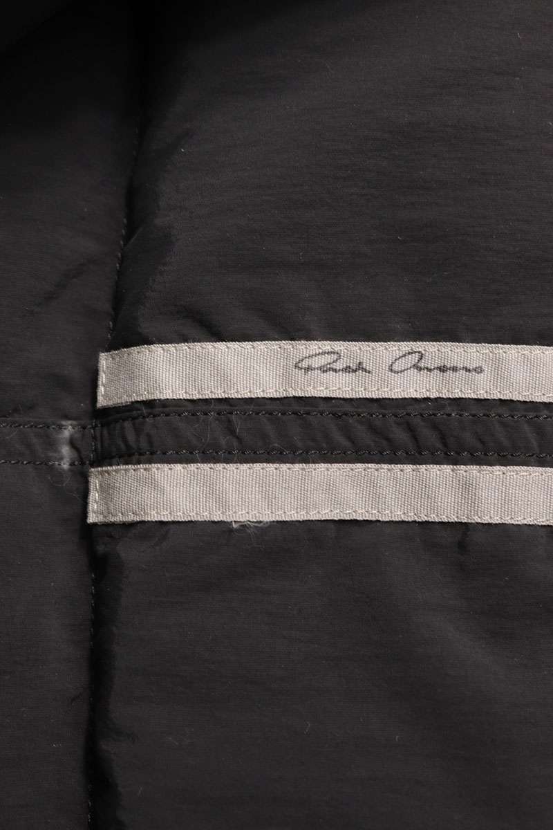 Rick Owens Zip-Up Nylon Down Vest Black Size S