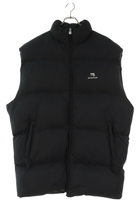 BALENCIAGA Sporty B Logo Nylon Down Vest Black Size XXS