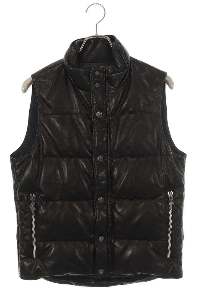Chrome Hearts Stiff Leather Cross Button Down Vest Size S