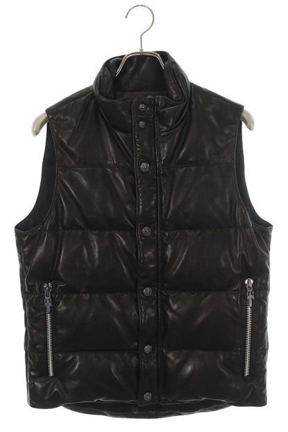 Chrome Hearts Stiff Leather Cross Button Down Vest Size S