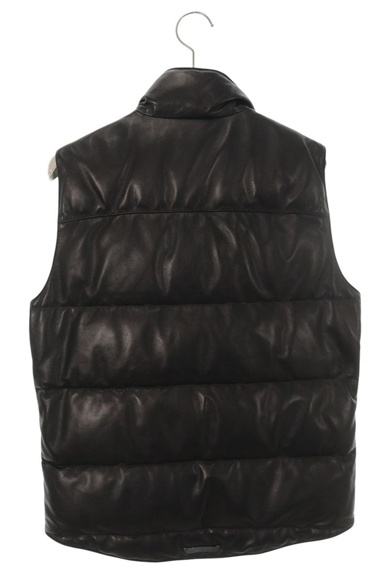 Chrome Hearts Stiff Leather Cross Button Down Vest Size S