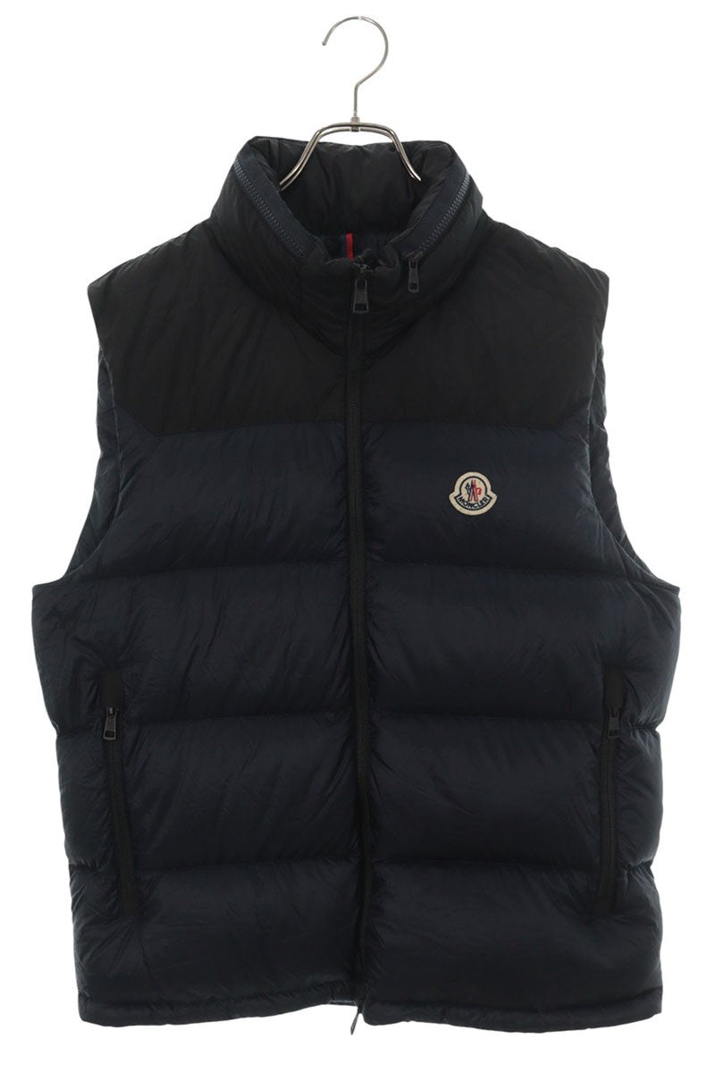 MONCLER OPHRYS GILET Logo Patch Down Vest Navy Size M