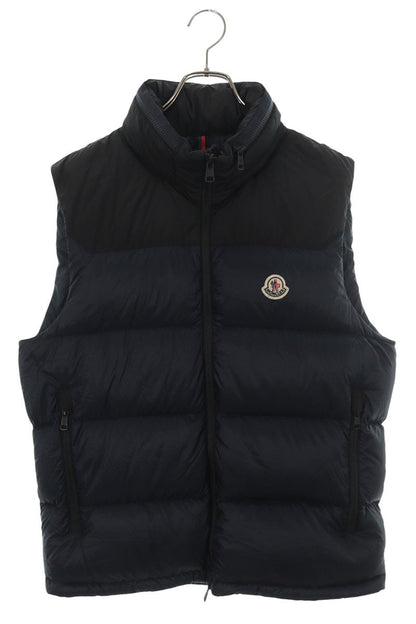 MONCLER OPHRYS GILET Logo Patch Down Vest Navy Size M