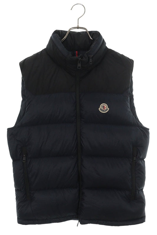 MONCLER OPHRYS GILET Logo Patch Down Vest Navy Size M