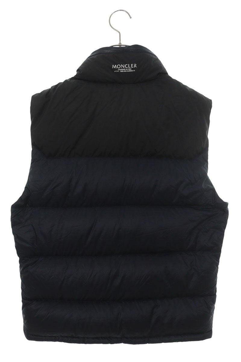 MONCLER OPHRYS GILET Logo Patch Down Vest Navy Size M