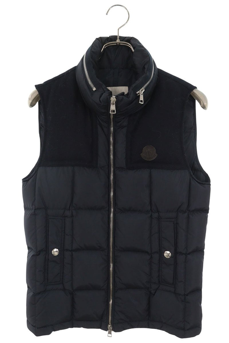 MONCLER Wool Panel Nylon Down Vest Navy Size 0