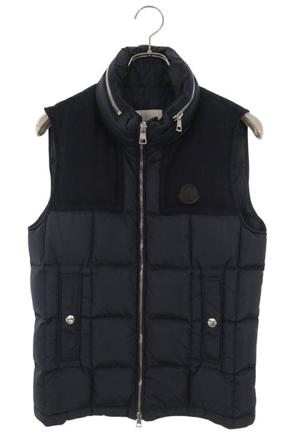 MONCLER Wool Panel Nylon Down Vest Navy Size 0