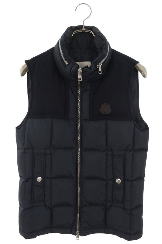MONCLER Wool Panel Nylon Down Vest Navy Size 0
