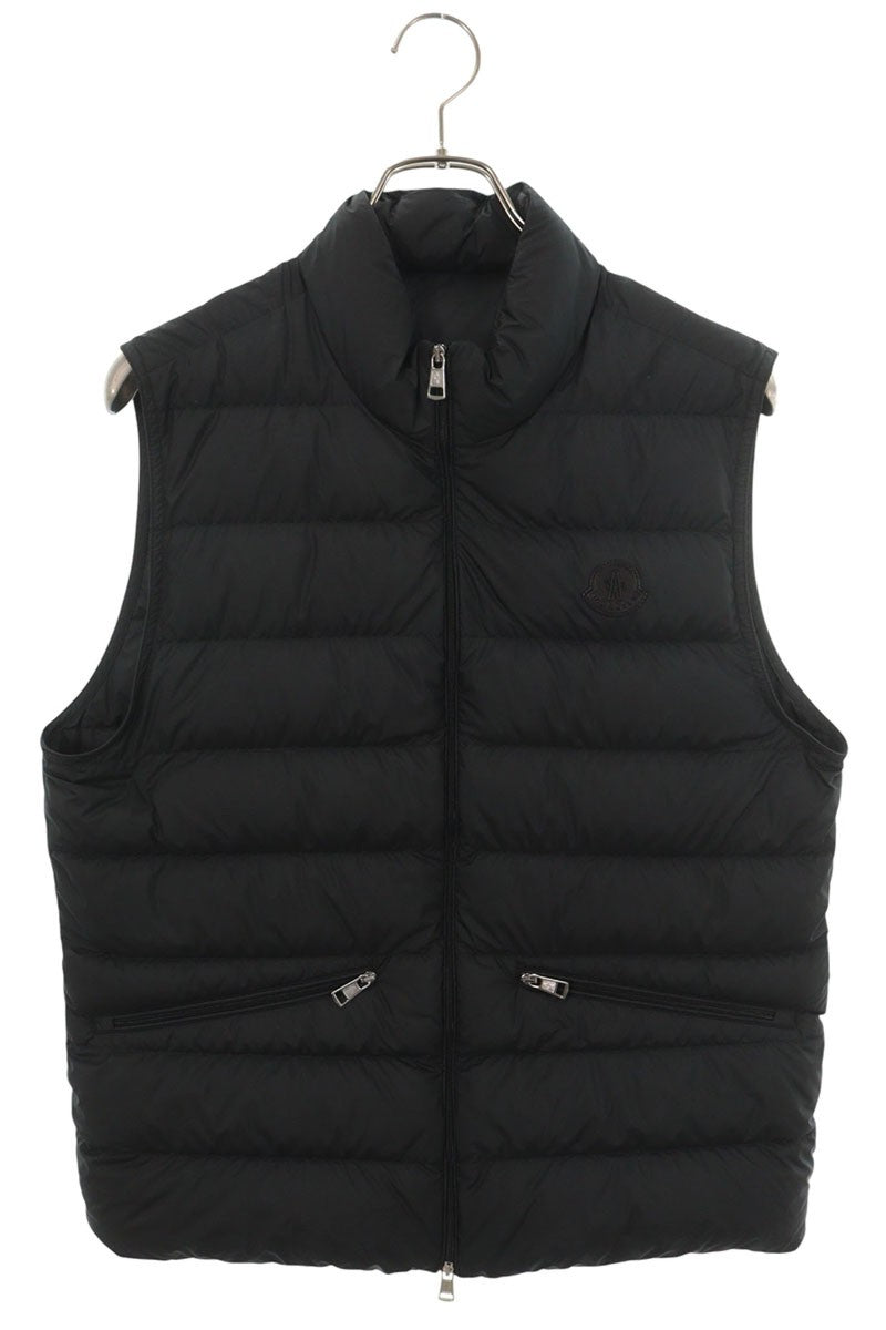 MONCLER TREOMPAN GILET Logo Patch Nylon Vest Black Size 2