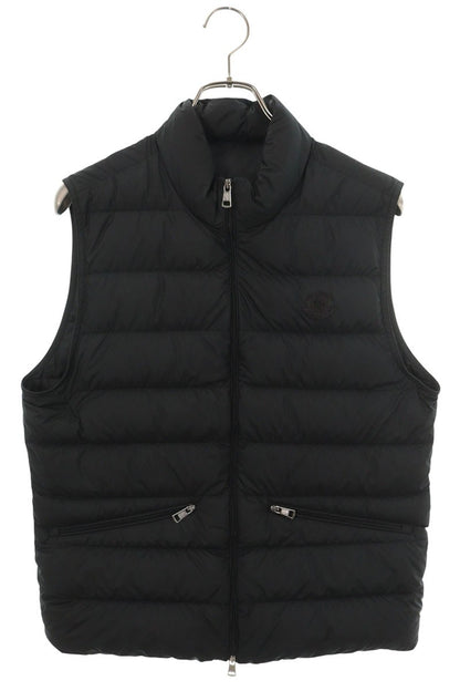 MONCLER TREOMPAN GILET Logo Patch Nylon Vest Black Size 2