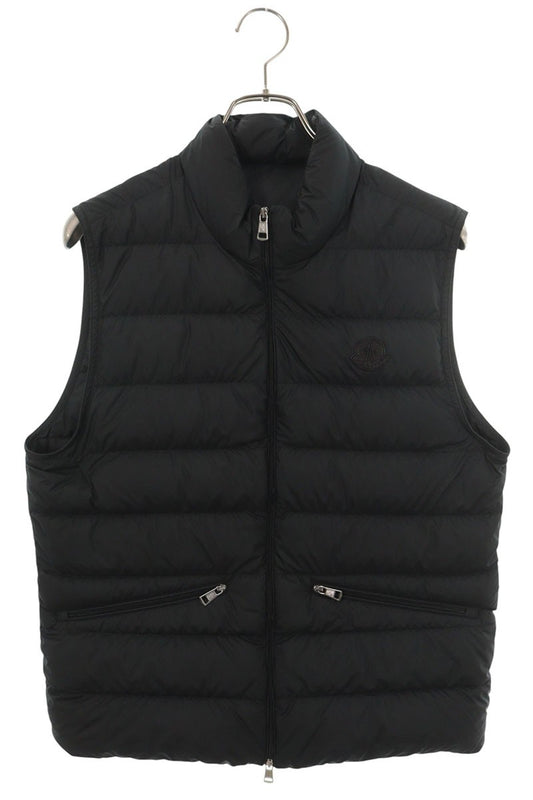 MONCLER TREOMPAN GILET Logo Patch Nylon Vest Black Size 2