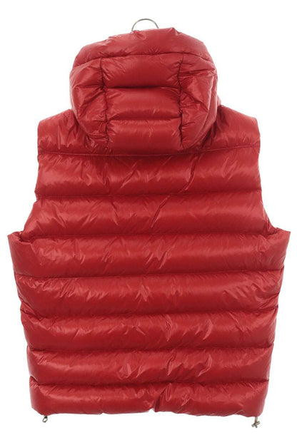 MONCLER Hooded Front Logo Patch Down Vest Red Size 3