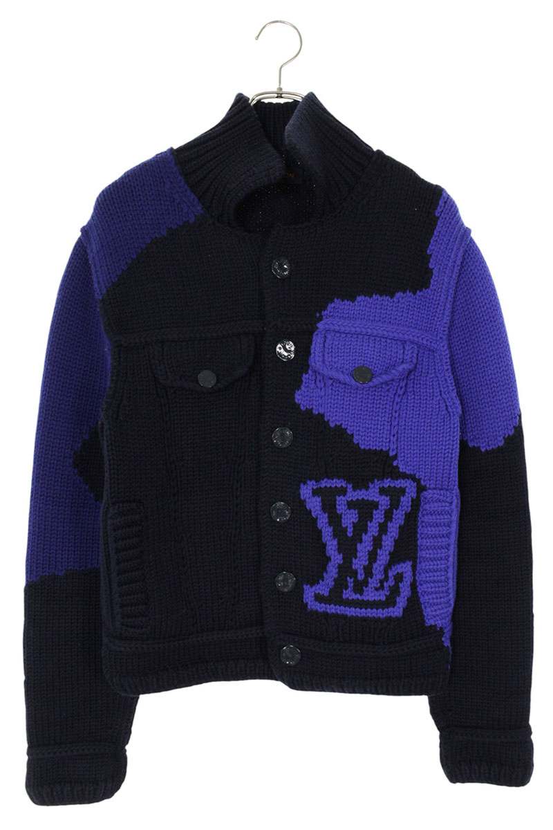 LOUISVUITTON 20AW Intarsia Button Knit Jacket Multi Size XS
