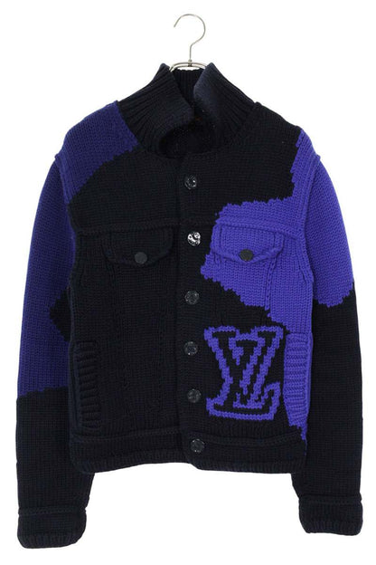 LOUISVUITTON 20AW Intarsia Button Knit Jacket Multi Size XS