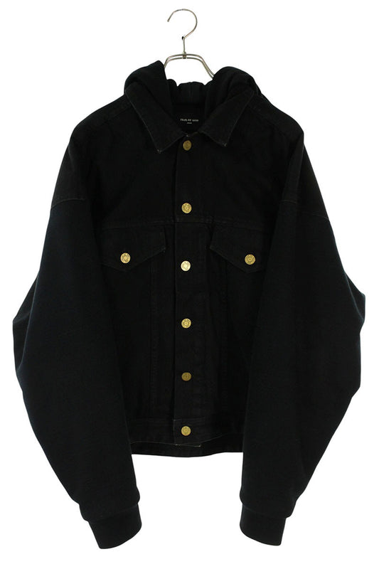 Fear of God Hooded Denim Jacket Black Size L